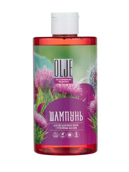 OLJE Натуральный шампунь для окрашенных волос с репейным маслом для поврежденных волос 450 мл в Красноярске